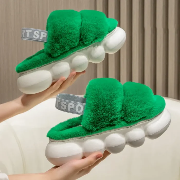 Cloud-Like Comfort: Women's Open Toe Fluffy Plush Slippers