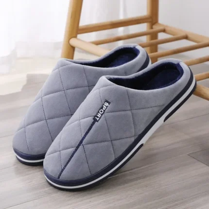 Colossal Comfort: Autumn-Winter Men's Cotton Slippers in Big Sizes