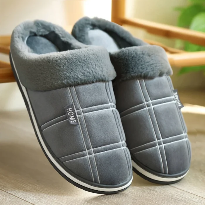 Comfy Giant: Large Memory Foam House Slippers for Men - Plush Warm