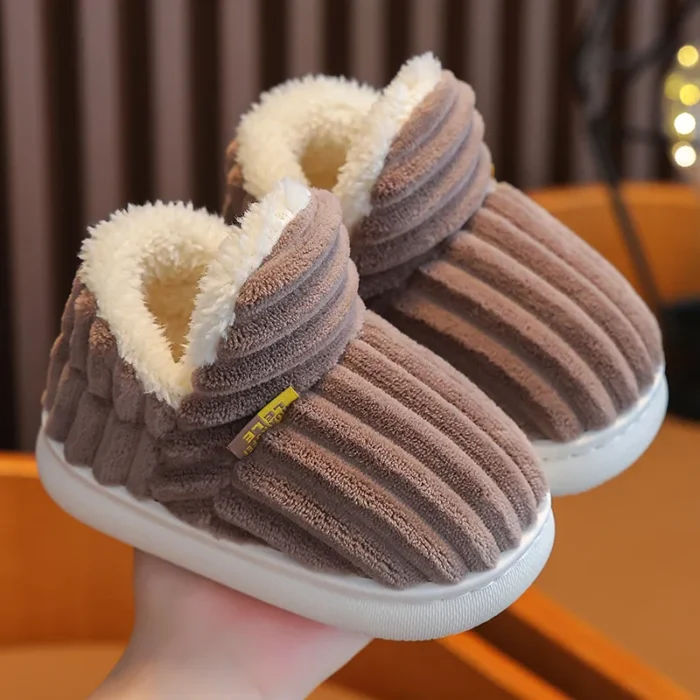 Cosy Haven: Winter Warm Cotton Slippers for Family, Non-Slip - Pink, 44-45, Open