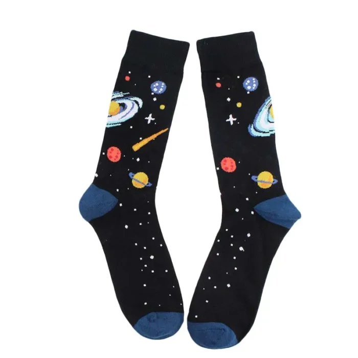 Cotton Astronaut Space Socks - Artistic and Fun