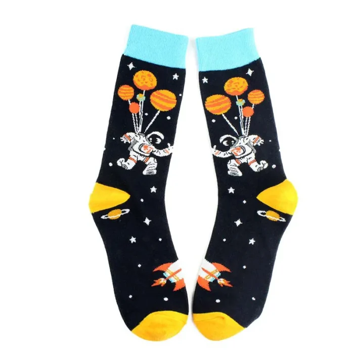 Cotton Astronaut Space Socks - Artistic and Fun