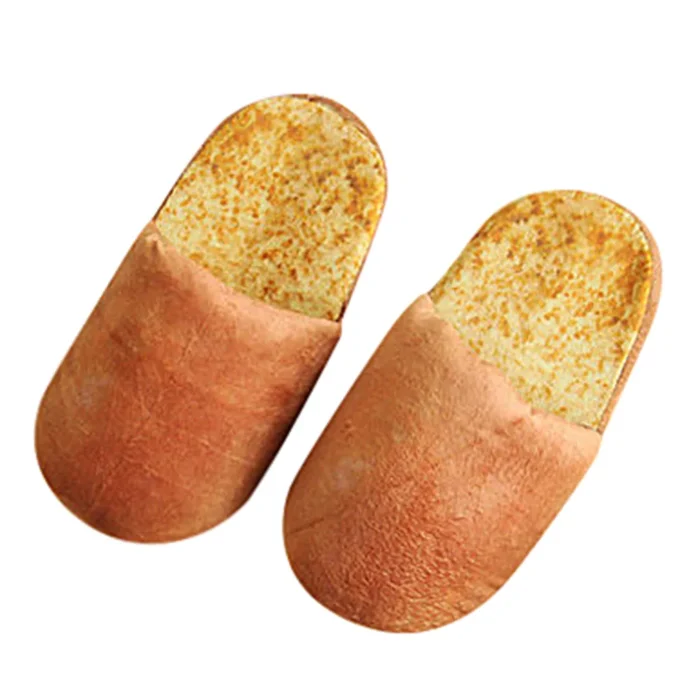 Cozy Bun: Bread-Inspired Plush Cotton Slippers for Autumn & Winter
