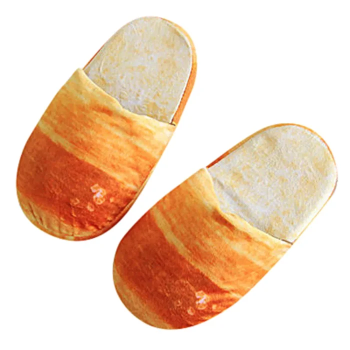 Cozy Bun: Bread-Inspired Plush Cotton Slippers for Autumn & Winter