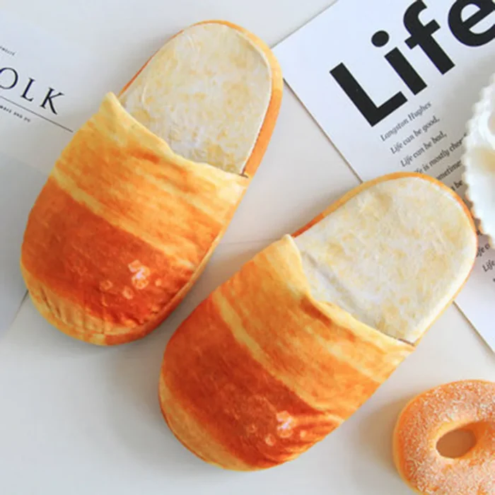 Cozy Bun: Bread-Inspired Plush Cotton Slippers for Autumn & Winter - Yellow, 43