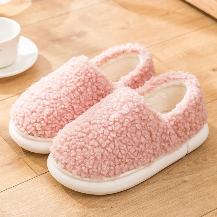 Cozy Comfort: Concise Winter Plush Warm Slippers for Couples