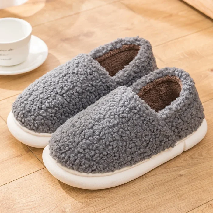 Cozy Comfort: Concise Winter Plush Warm Slippers for Couples