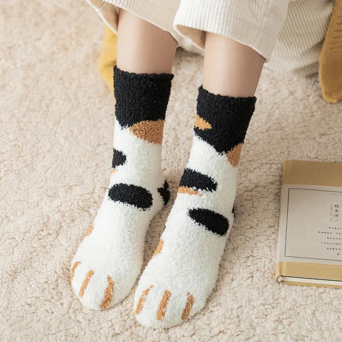 Cozy Cuteness: Women's Japanese Coral Velvet Rabbit & Carrot Sleeping Socks