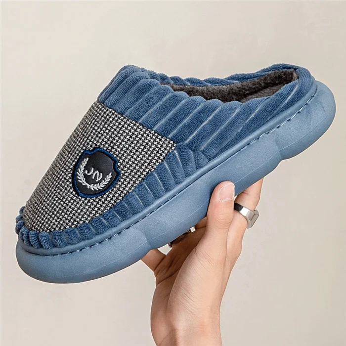 Cozy Giant: Men's Plus Size Winter Cotton Slippers for Indoor Warmth