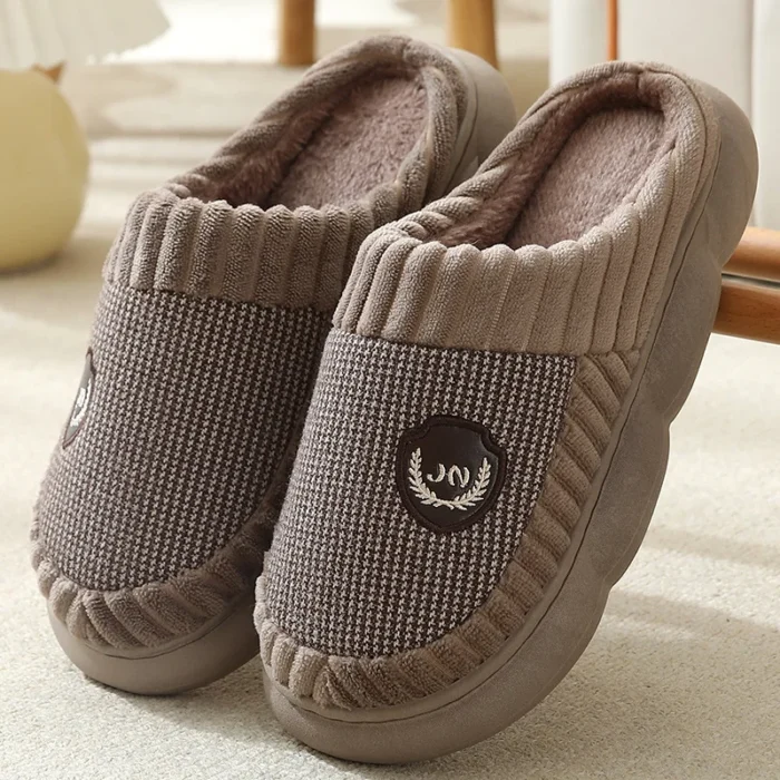 Cozy Giant: Men's Plus Size Winter Cotton Slippers for Indoor Warmth