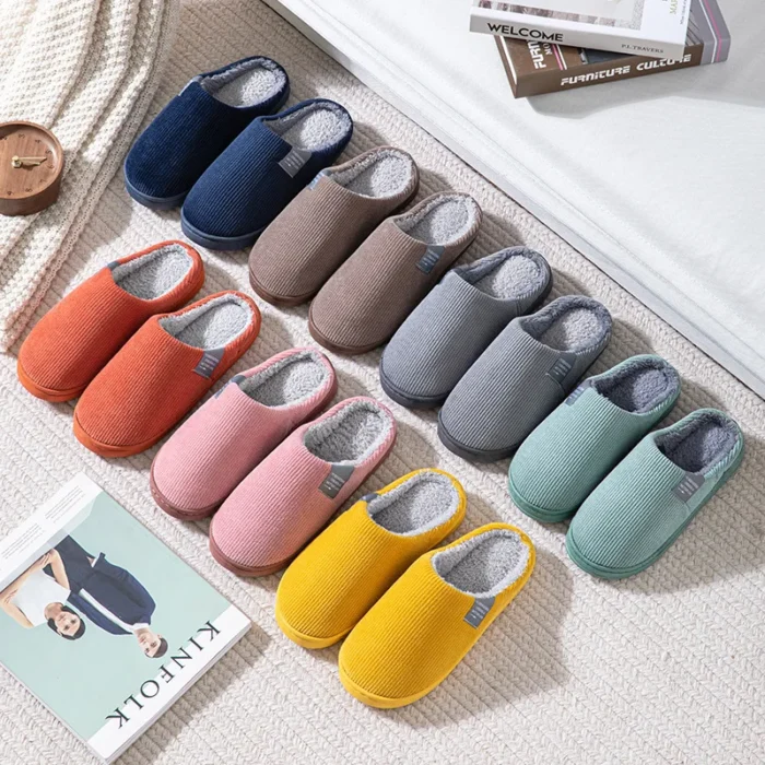 Cozy Haven: Unisex Indoor Thick Soft Bottom Plush Slippers for Winter