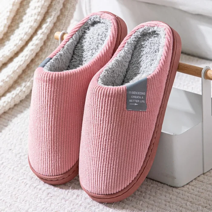 Cozy Haven: Unisex Indoor Thick Soft Bottom Plush Slippers for Winter