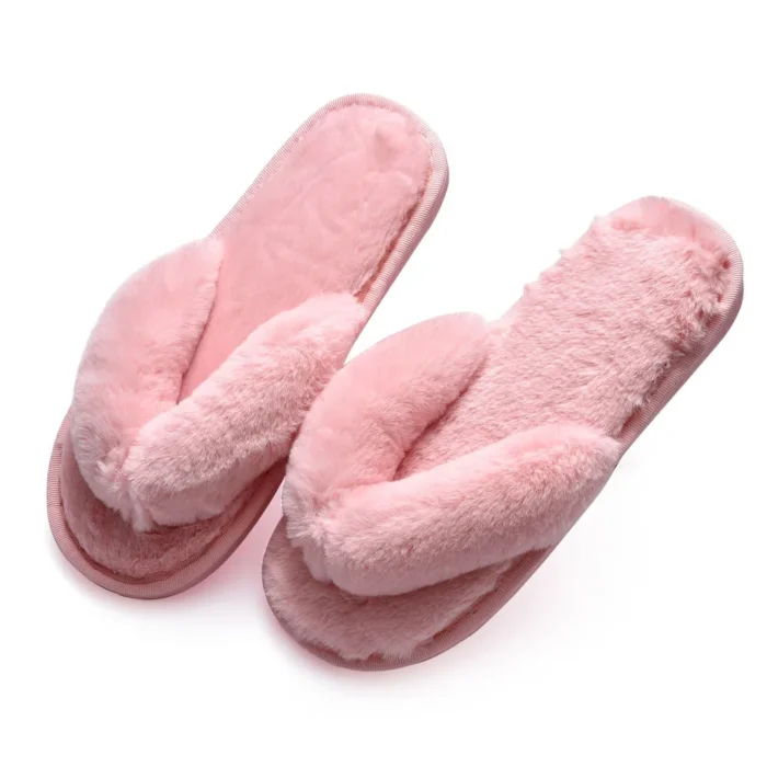 Cozy Haven: Women's Winter Faux Fur Warm Slides - Soft Non-Slip