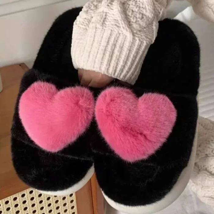 Cozy Love: 3D Single Band Fluffy Winter Slippers for Women