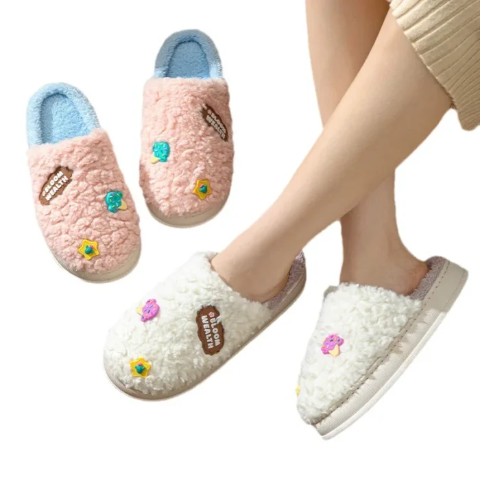 Cozy Toon Comfort: Plush Cartoon Cotton Slippers for Couples