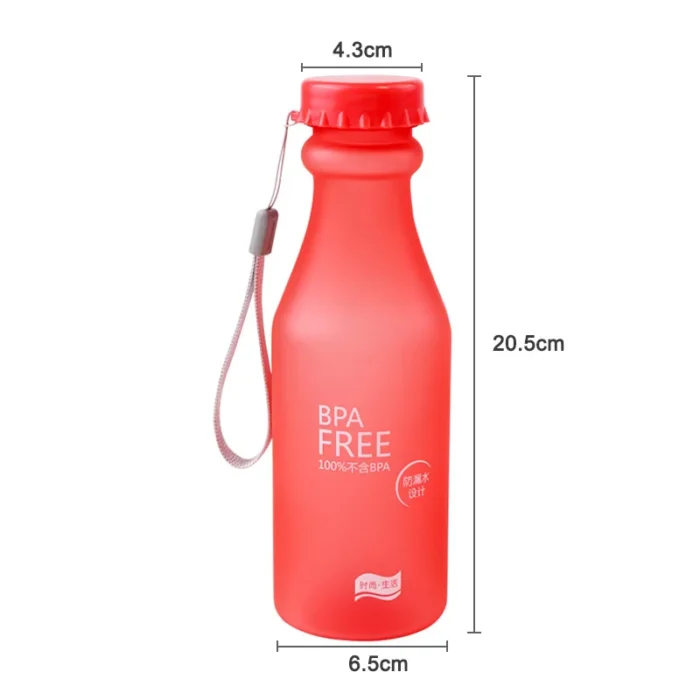 Crystal Clear 550mL Frosted Water Bottle - Portable for Active Lifestyles