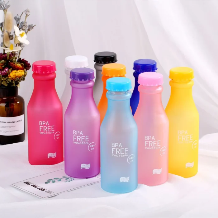 Crystal Clear 550mL Frosted Water Bottle - Portable for Active Lifestyles