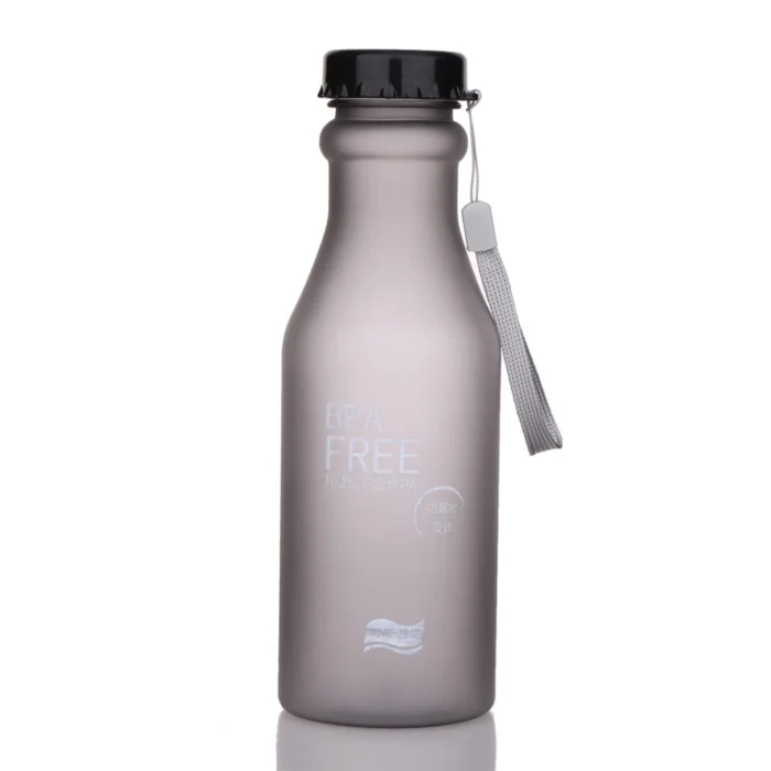 Crystal Clear 550mL Frosted Water Bottle – Portable for Active Lifestyles - Frosted black