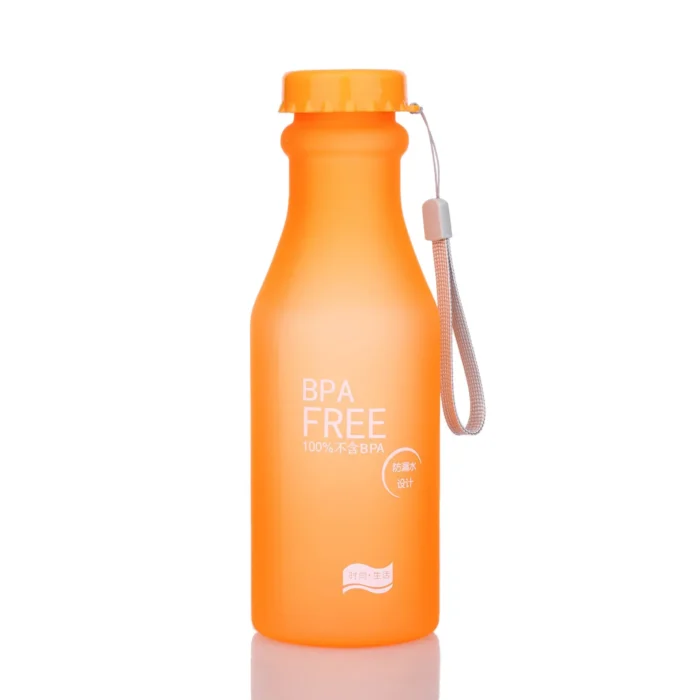 Crystal Clear 550mL Frosted Water Bottle – Portable for Active Lifestyles - Frosted orange