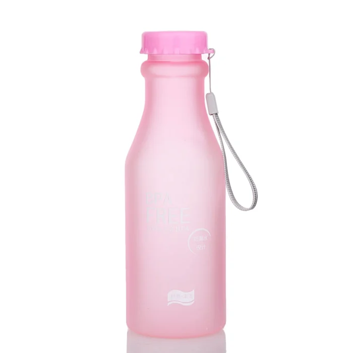 Crystal Clear 550mL Frosted Water Bottle – Portable for Active Lifestyles - Frosted pink