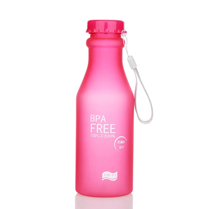 Crystal Clear 550mL Frosted Water Bottle – Portable for Active Lifestyles - Frosted red