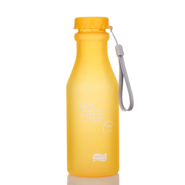Crystal Clear 550mL Frosted Water Bottle – Portable for Active Lifestyles - Frosted yellow