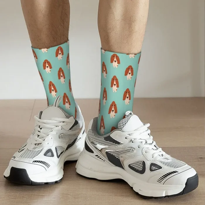 Customizable Basset Hound Animal Socks - Polyester Stockings for Men and Women