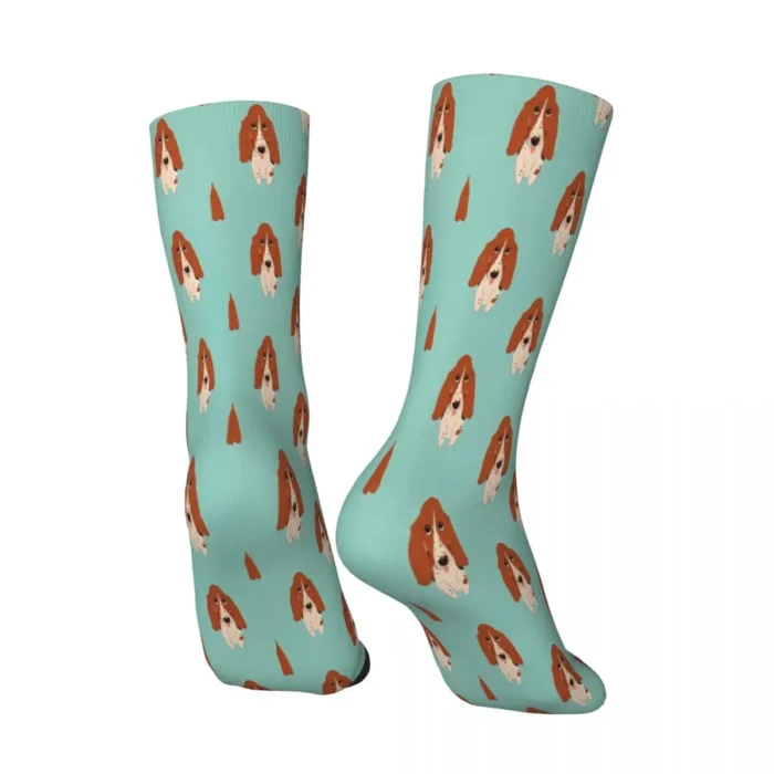 Customizable Basset Hound Animal Socks - Polyester Stockings for Men and Women