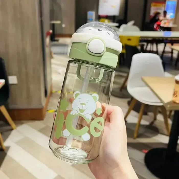 Cute 550/650ml Plastic Water Bottle - Portable Sport & Tea Cup for Kids