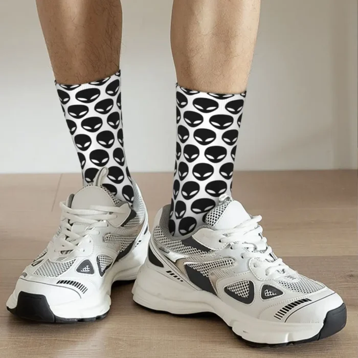 Cute Aliens UFO And Rocket Ships Socks Women Men Warm 3D Printed Basketball Sports Socks