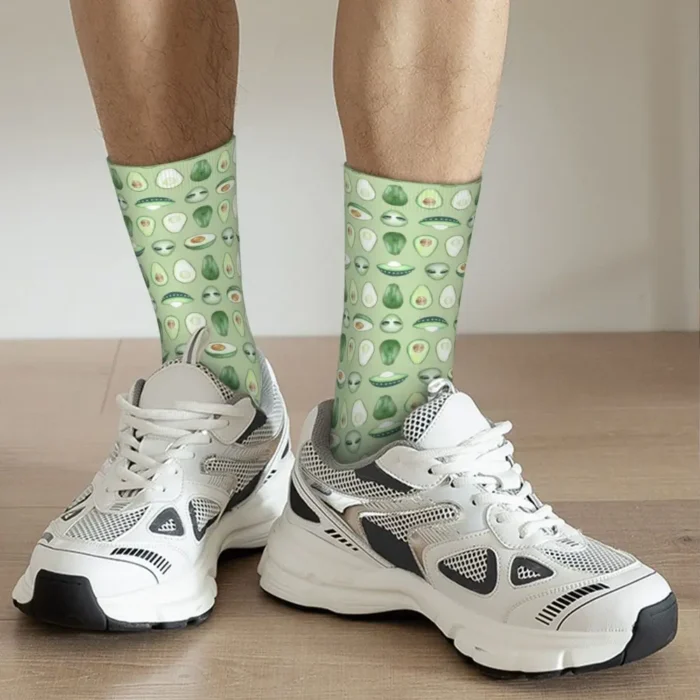 Cute Aliens UFO And Rocket Ships Socks Women Men Warm 3D Printed Basketball Sports Socks