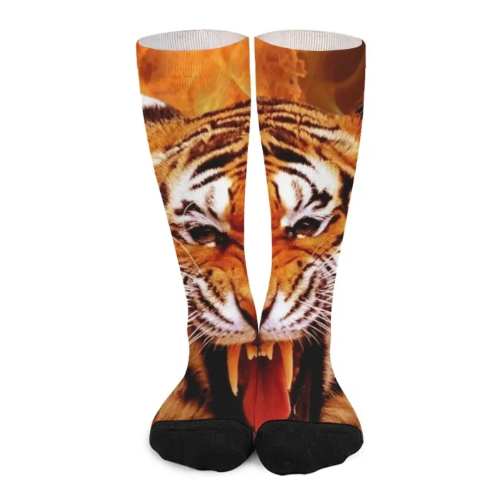 Cute Tiger Kiss Animal Face Print Socks