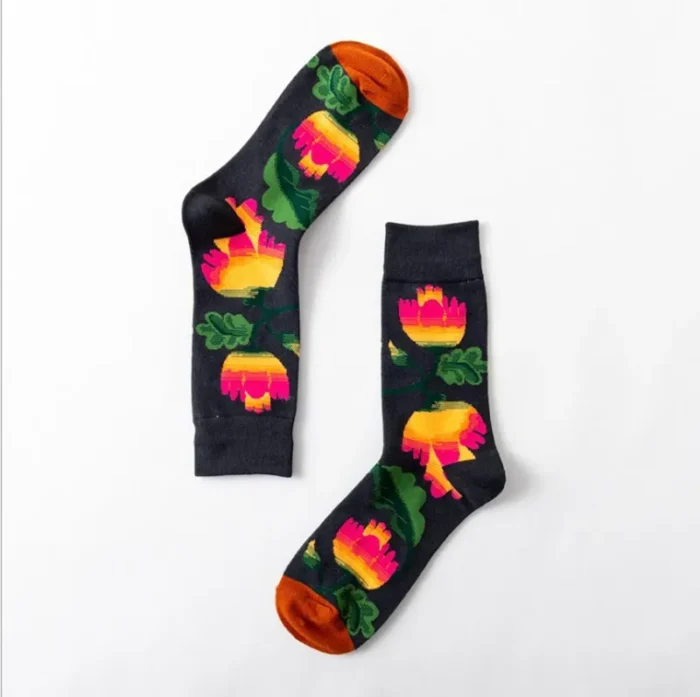 Desert Bloom: Whimsical Cactus Cartoon Socks
