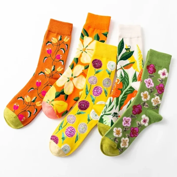 Desert Bloom: Whimsical Cactus Cartoon Socks