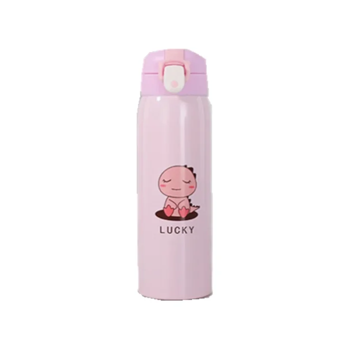 DinoBrew Kids’ Thermal Mug – Perfect School & Christmas Gift - pink thermos, 500ml