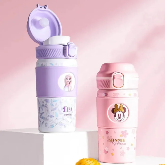 Disney Aisha Strawberry Bear Thermos Mug - Leak-Proof Stainless Steel Vacuum Flask for Kids