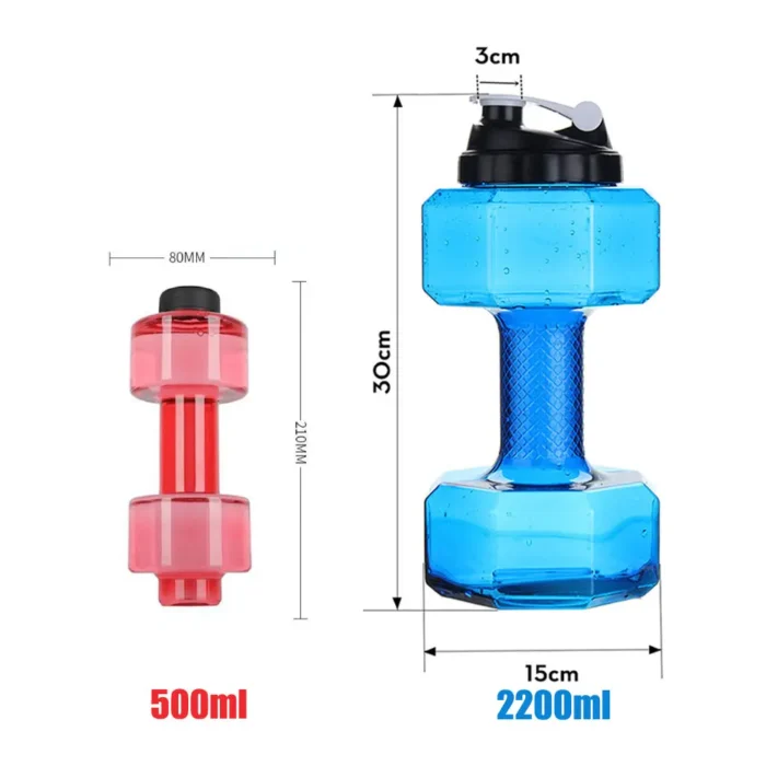 Dumbbell Shaped PET Water Bottle - 500/1500/2200ml, Outdoor Fitness Essential