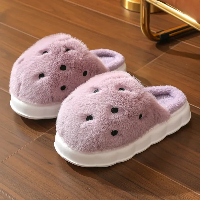 Egg-citing Warmth: Egg Yolk Plush Slippers for Cozy Winter Comfort