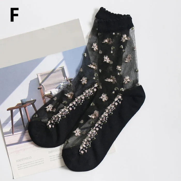 Elegant Silk Lace Transparent Dot Socks - Ultra-Thin Summer Chic