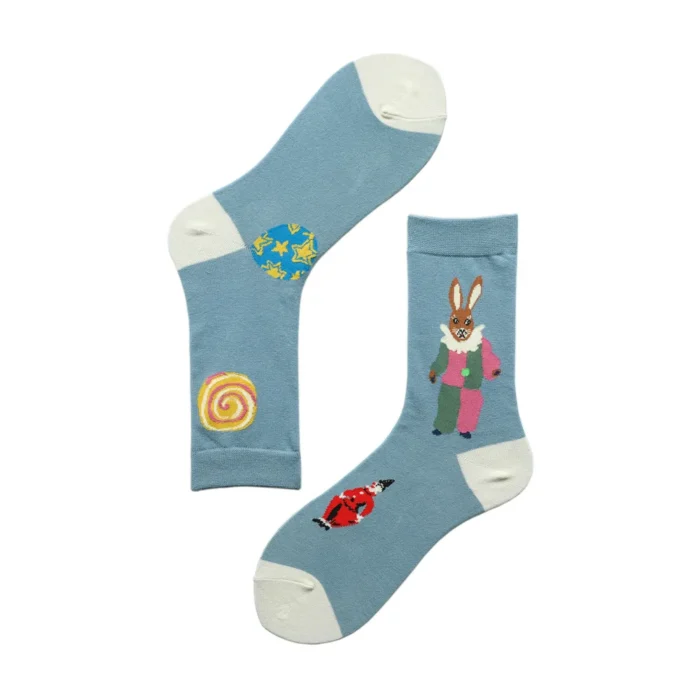 Enchanting Forest Fairy Tale Socks - Autumnal Jacquard Cotton Bliss