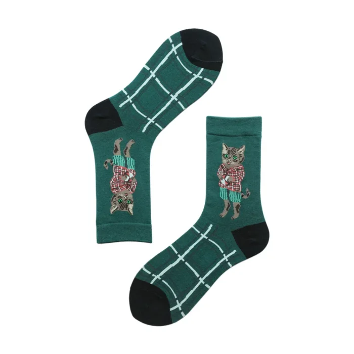 Enchanting Forest Fairy Tale Socks - Autumnal Jacquard Cotton Bliss