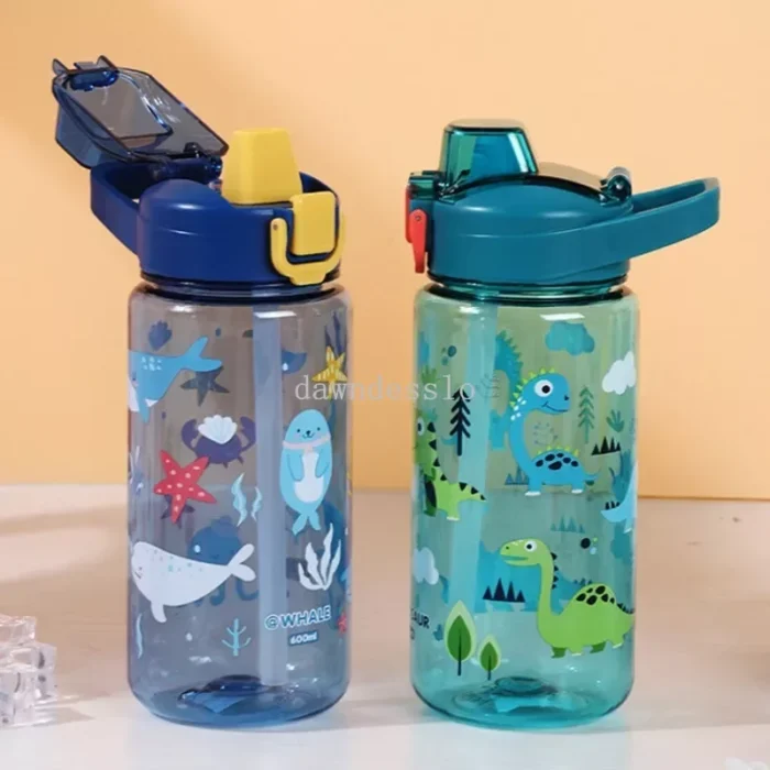 Fun Sips: 600ml Kids Sippy Cup with Creative Cartoon Design
