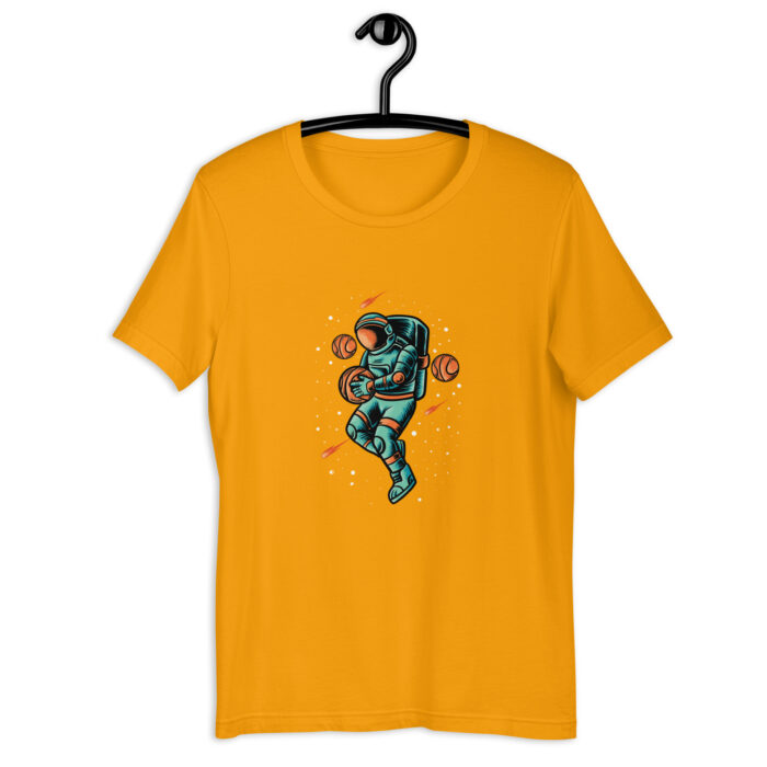 Galactic Explorer: Modern Astronaut T-Shirt - Gold, 2XL