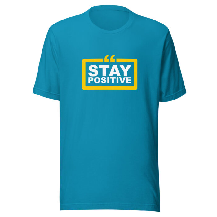 Good Vibes Only: Stay Positive Message T-Shirts - Aqua, 2XL