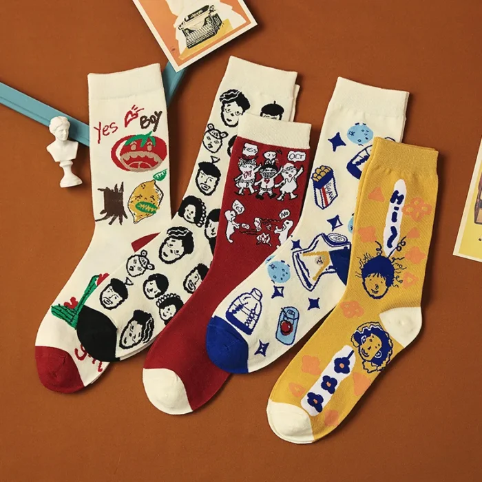 Harajuku Style Funny Villain Socks - Unisex Korean Cartoon Net Red Tide Socks