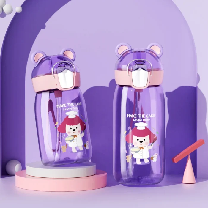 High-Quality Tritan Kids Water Bottle 400ml/550ml – Leak-Proof, BPA Free - Purple, 550ml