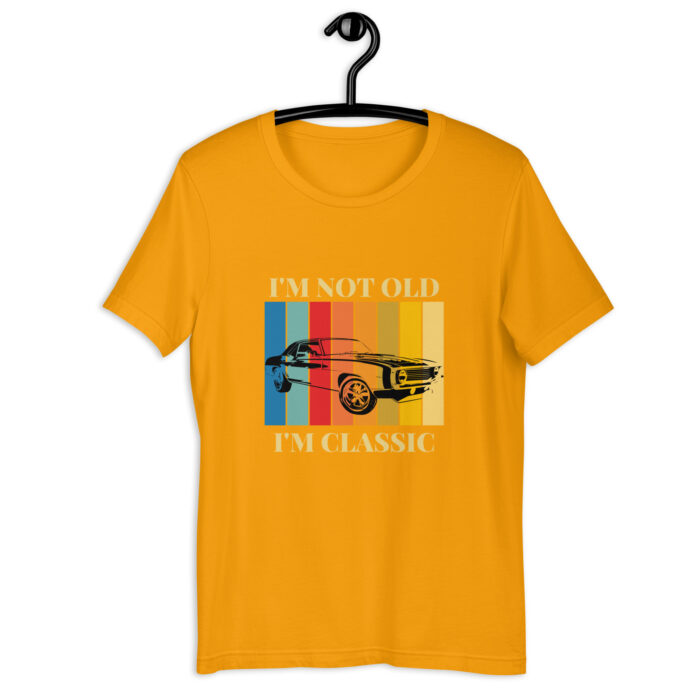 I’m Not Old, I’m Classic’ Vintage Car T-Shirt - Gold, 2XL
