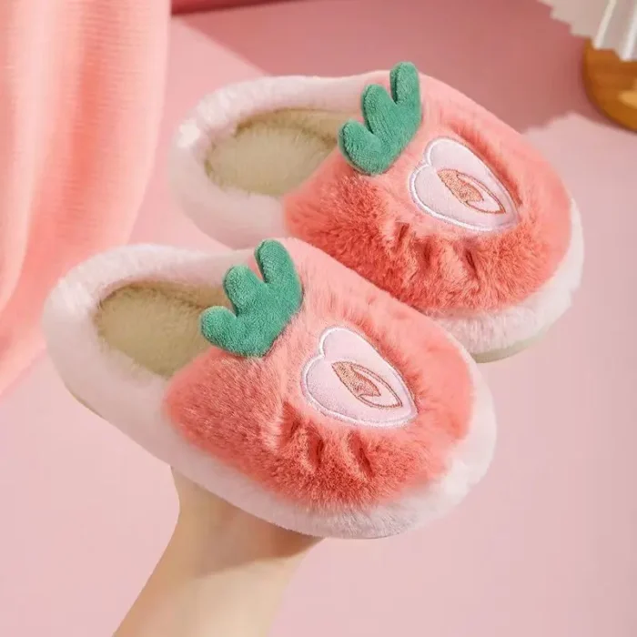 Juicy Comfort: Fruits Fuzzy Slippers for Autumn Winter Warmth
