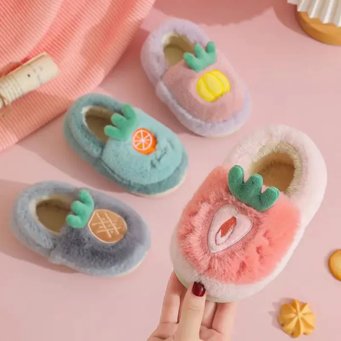 Juicy Comfort: Fruits Fuzzy Slippers for Autumn Winter Warmth