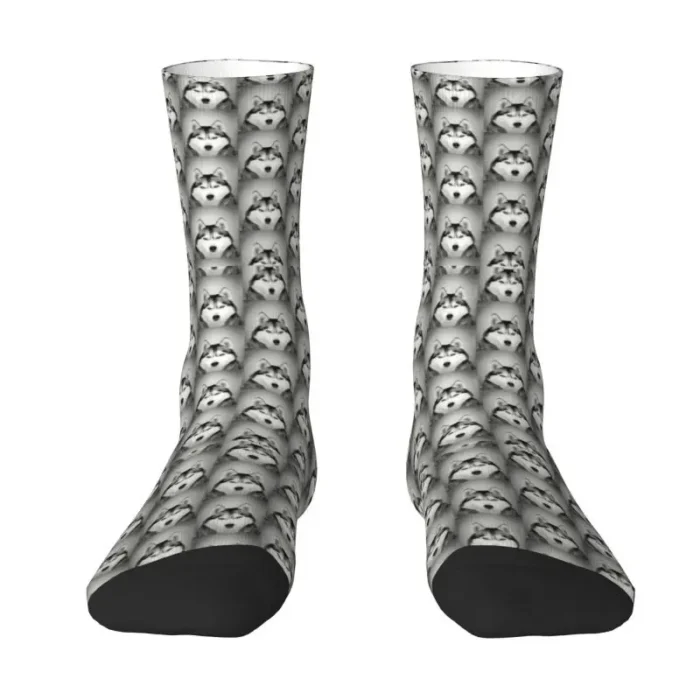 Kawaii Siberian Husky & Alaskan Malamute Vintage Socks - 3D Printed Warm Sports Socks for Women and Men